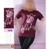 تیشرت زنانه طرح گل برجسته رنگ بندی