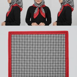 روسری نخی طرح چهارخانه هوندستوث قد ۱۲0