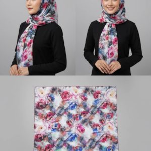 روسری طرح ابریشم گلدار در طرحبندی متنوع قد ۱۲۰