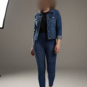 شلوار زنانه بدون جیب طرح جین رنگ بندی